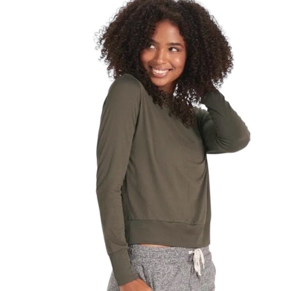 Vuori Daydream Crew Long Sleeve Olive Green Small